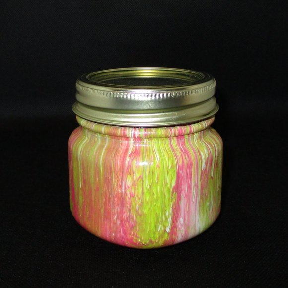 2 Original Fluid Pour Paint Technique Storage Jars Quart and 1/2 Pint - Picture 5 of 6